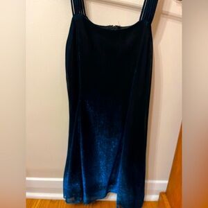 Vintage Shimmery Little Black and Electric Blue Dress, Size Medium